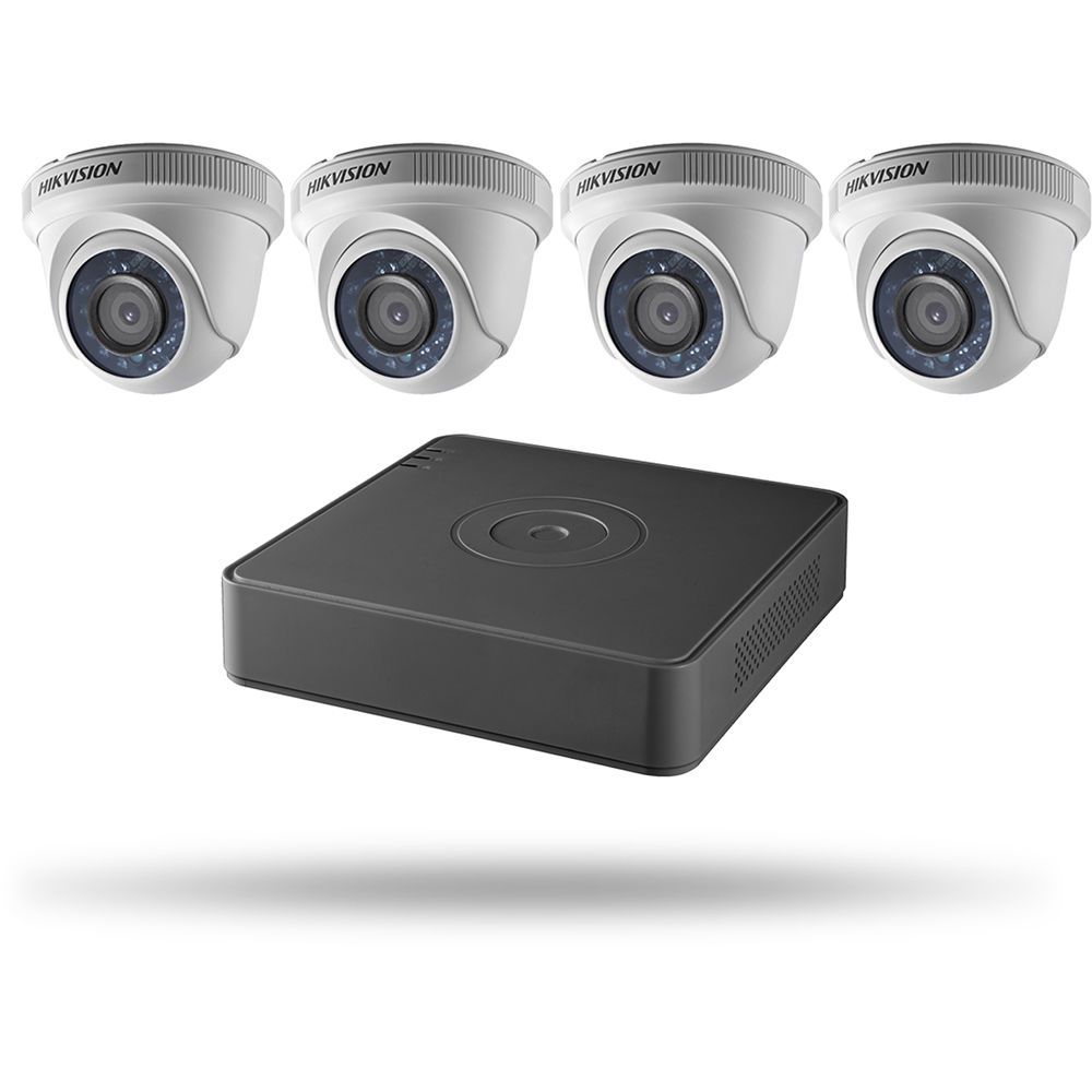 Hikvision TVI Security Camera Kit, 4 Channel DVR, 4 x 1080p Turret Cameras